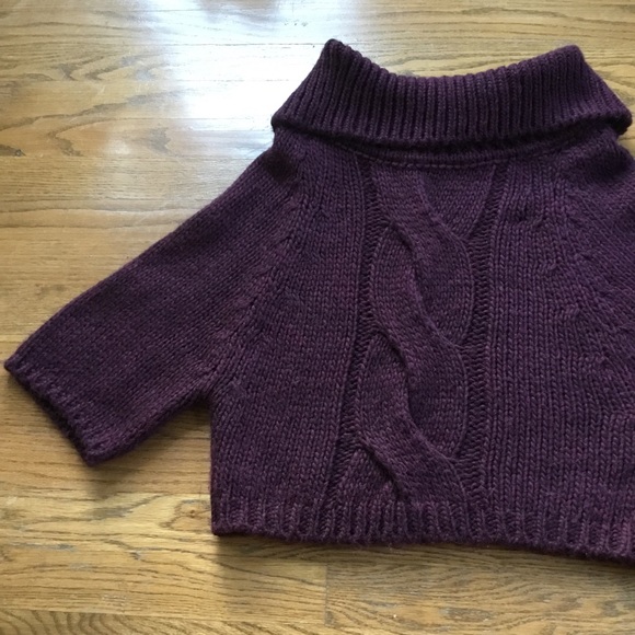 Skovhuus Virgin Wool Alpaca Blend Knit Cropped Burgundy Danish Elegant Sweater - Picture 4 of 7